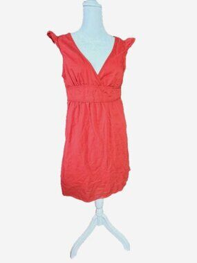 Vintage Y2K Old‎ Navy Orange Gauze Mini Dress Womens S Boho Coastal Festival